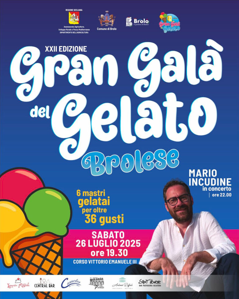Gran Galà del Gelato di Brolo 2025: Sapori Siciliani, Mario Incudine e Magia Artigianale