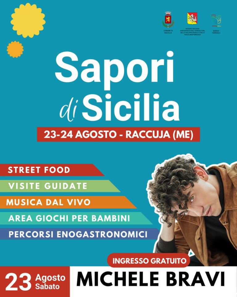 A Raccuja, borgo suggestivo dei Nebrodi, torna l’evento “Sapori di Sicilia” il 23 e 24 agosto