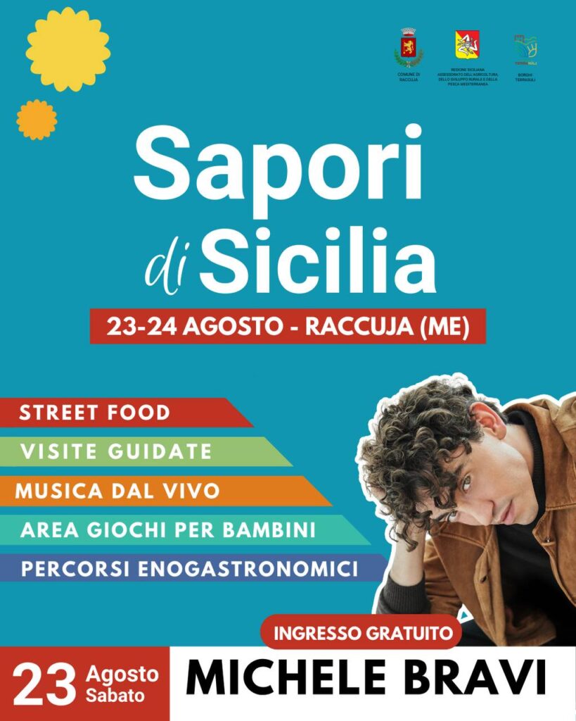 A Raccuja, borgo suggestivo dei Nebrodi, torna l’evento “Sapori di Sicilia” il 23 e 24 agosto
