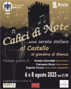 “Calici di Note”: musica e degustazioni al Castello di Brolo. L’evento del 6 e 8 agosto tra arte e sapori dei Nebrodi.
