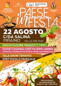 “Paese in Festa” il 22 agosto nella contrada  Salina di  Piraino: un evento enogastronomico per la Sicilia del 2025