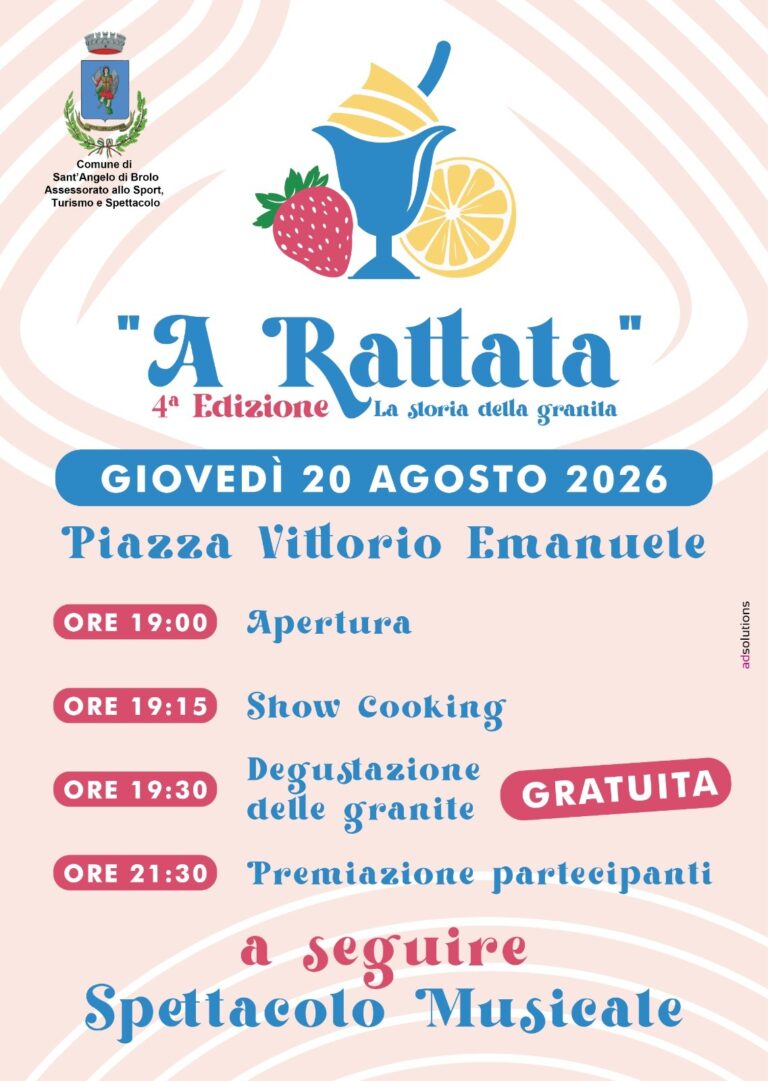 Sant’Angelo di Brolo festeggia la granita: al via la 4ª edizione di “A Rattata”