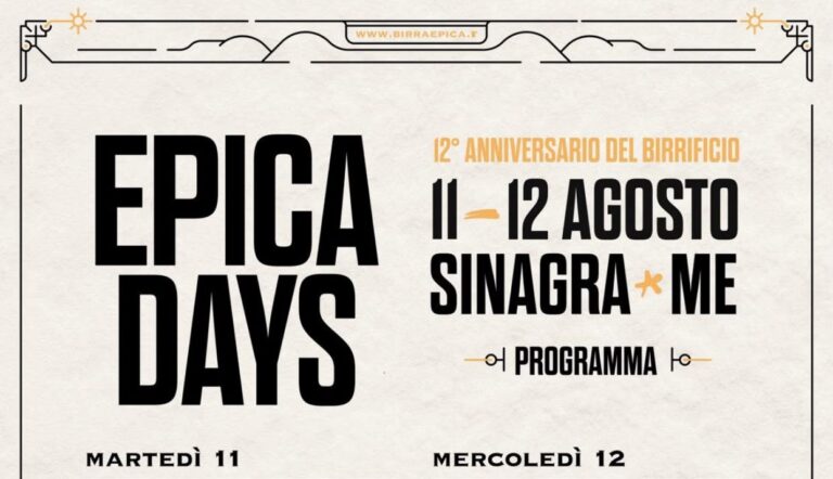 Epica Days 2026: a Sinagra la birra artigianale celebra 12 anni tra gusto e innovazione